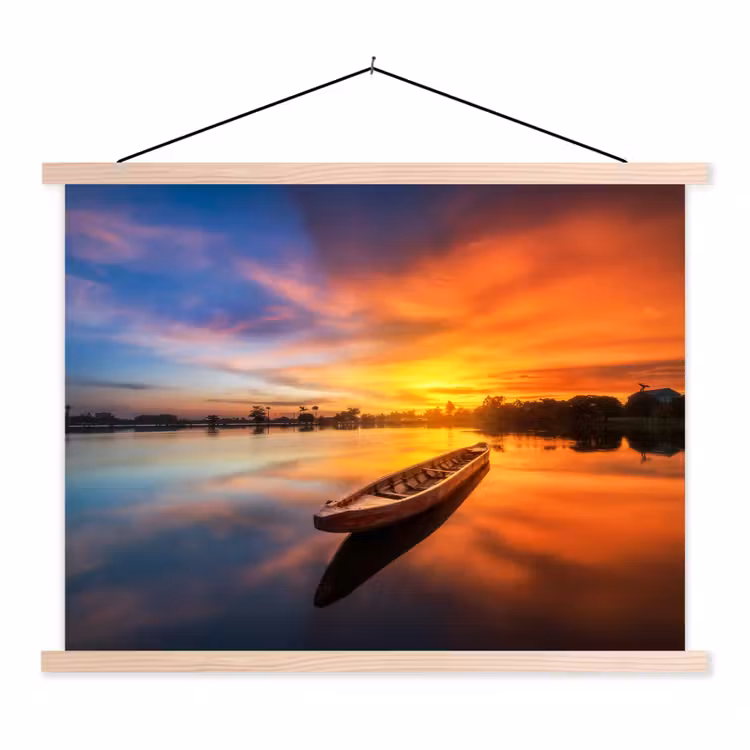 Schoolplaat - Boot - Water - Zonsondergang - Oranje - Water — 1