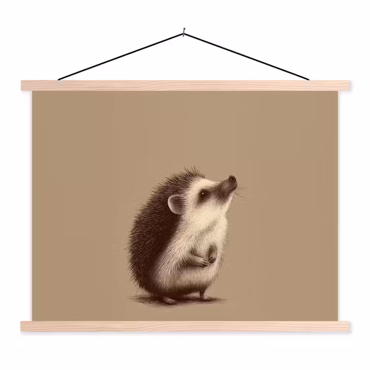 Schoolplaat - Egel - Snuitje - Bruin - Stekels — 1