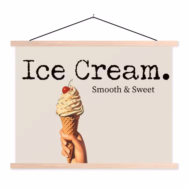 Schoolplaat - Ice cream - Softijs - Kleurrijk - Kers — 1