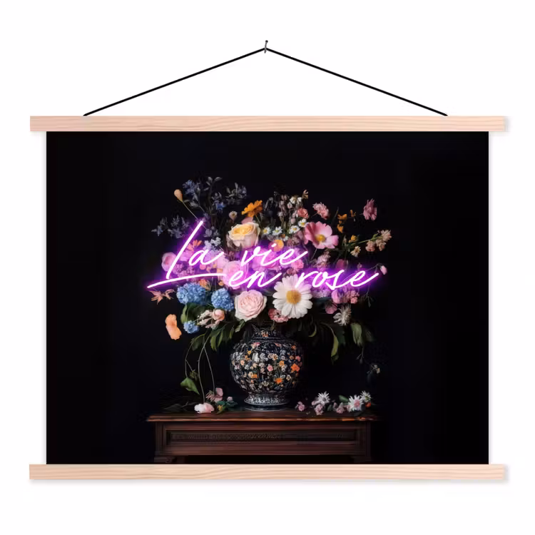 Schoolplaat - Neon - Vaas - Bloemen — 1
