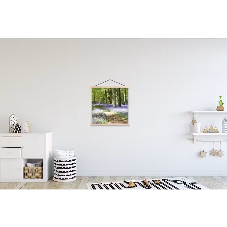 Schoolplaat - Bos - Pad - Bloemen - Paars - Groen - Natuur — 3