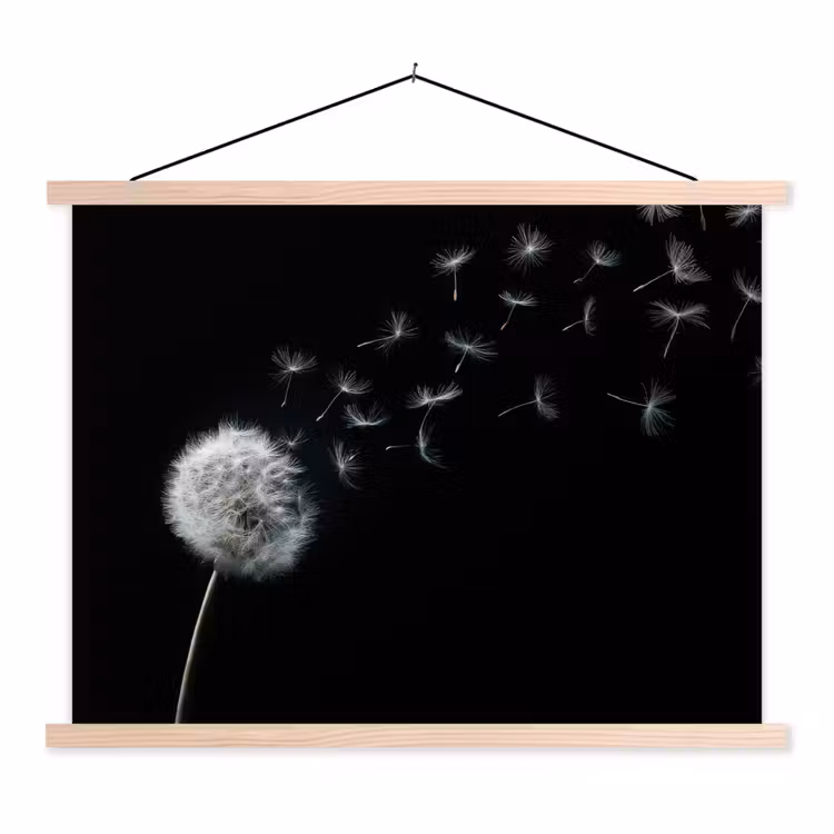 Schoolplaat - Paardenbloem - Zwart - Natuur — 1