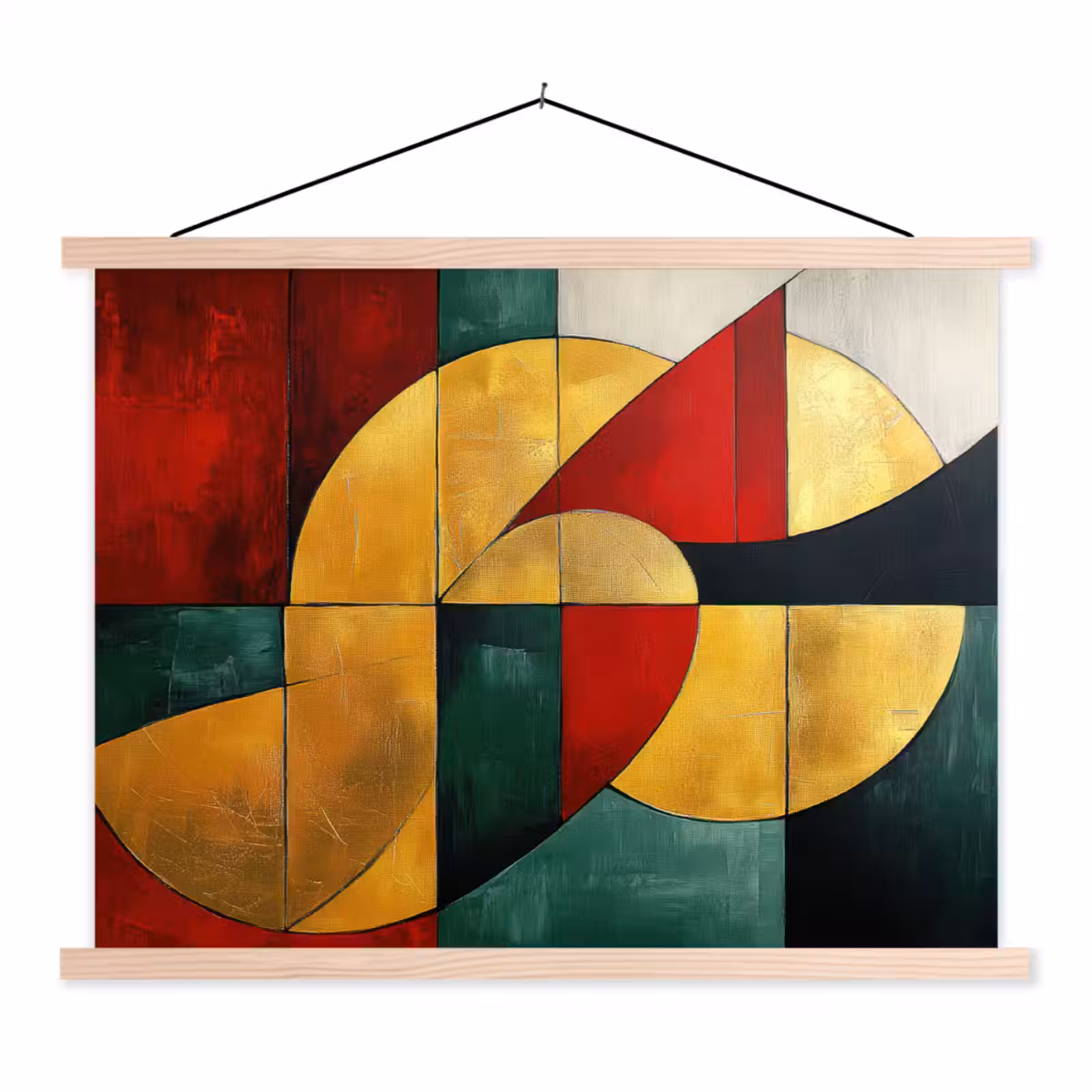 Schoolplaat - Abstract - Kerst - Goud - Rood - Groen — 1