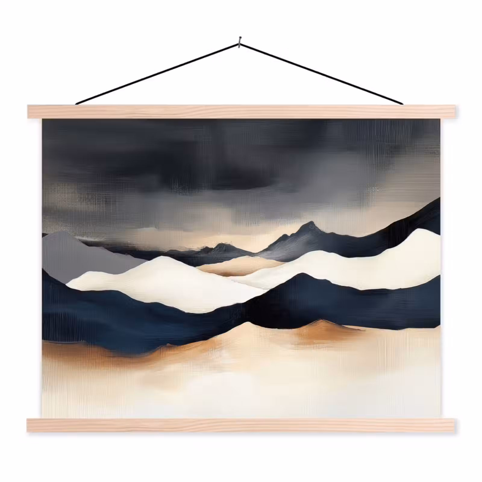Schoolplaat - Bergen - Donkerblauw - Landschap — 1