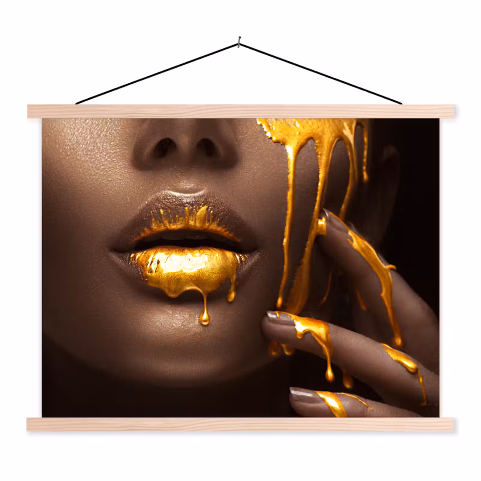 Schoolplaat - Goud - Vrouw - Verf - Lippen - Luxe — 1