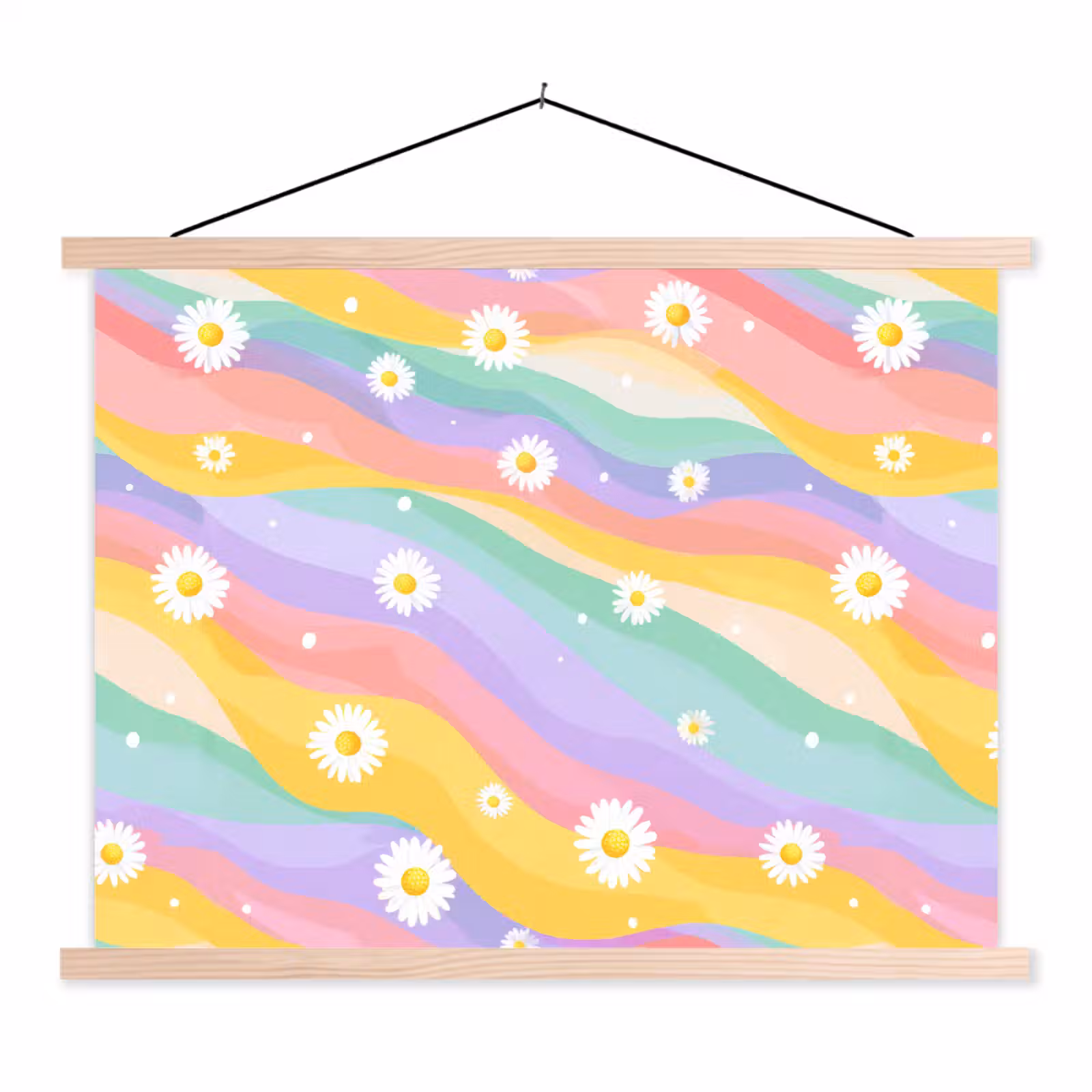 Schoolplaat - Madeliefjes - Kleurrijk - Pastel — 1
