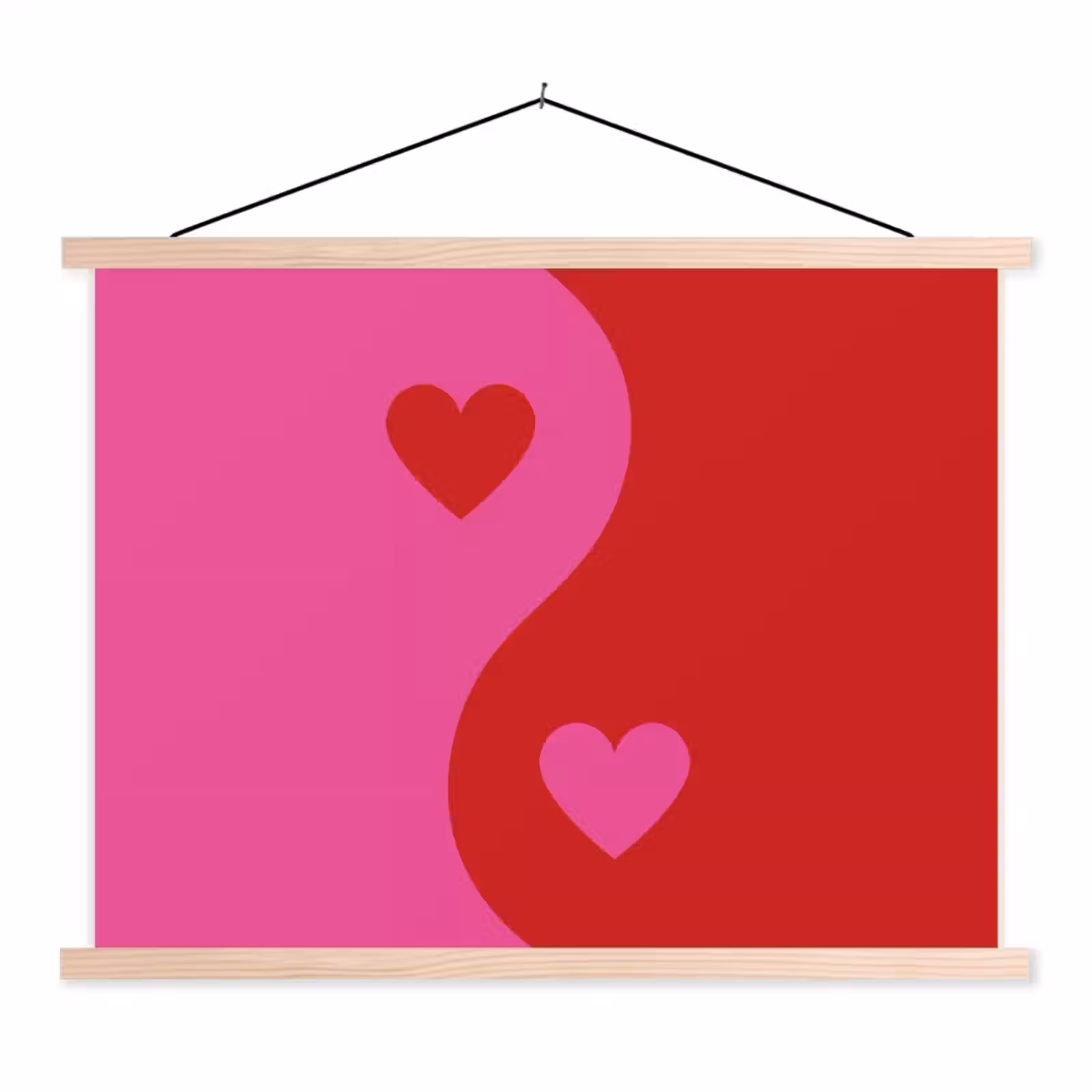 Schoolplaat - Minimalistisch - Rood - Roze - Hartjes — 1