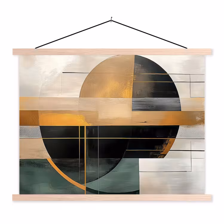Schoolplaat - Abstract - Goud - Brons - Groen - Vormen - Modern — 1