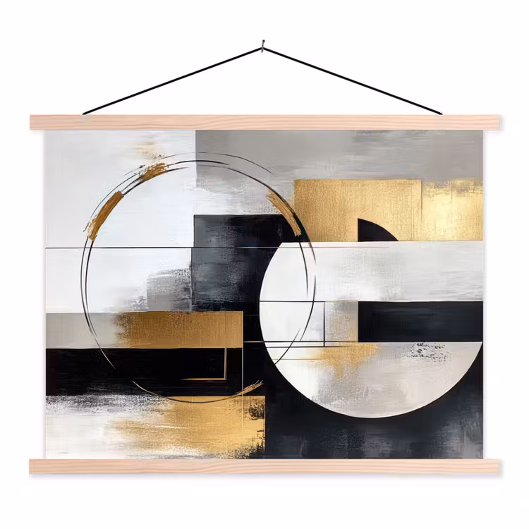 Schoolplaat - Abstract - Goud - Zilver - Vormen - Aesthetic — 1