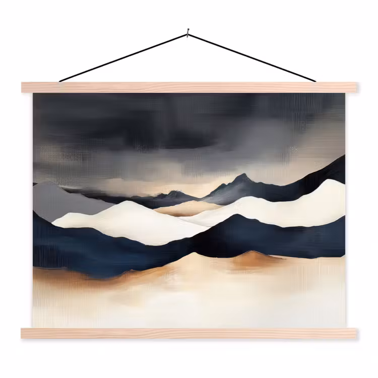 Schoolplaat - Bergen - Donkerblauw - Landschap — 1