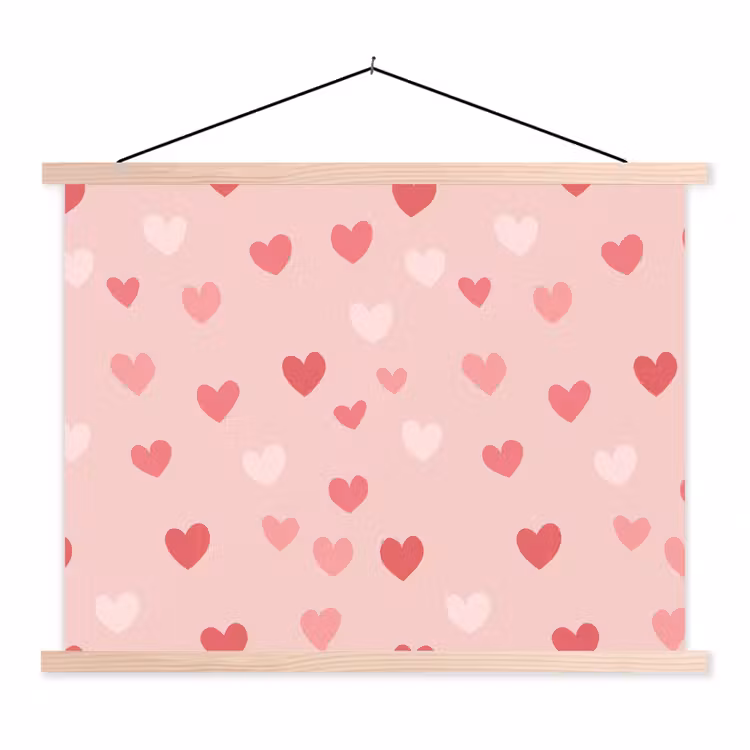 Schoolplaat - Hartjes - Patroon - Roze — 1