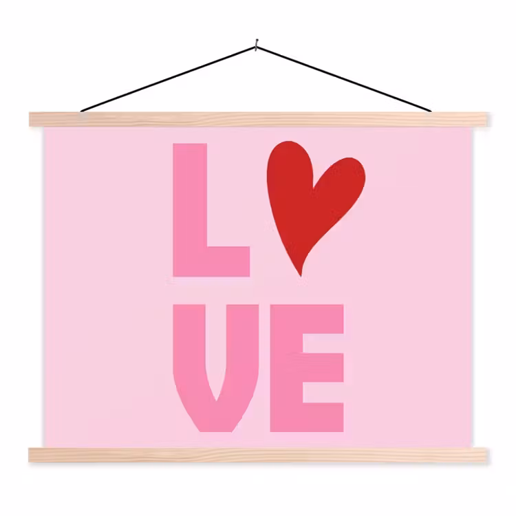 Schoolplaat - Love - Roze - Hart - Valentijn — 1