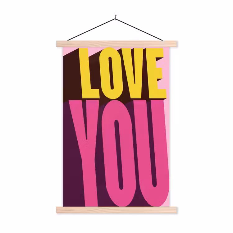 Schoolplaat - Love - Tekst - Roze - Valentijn — 1