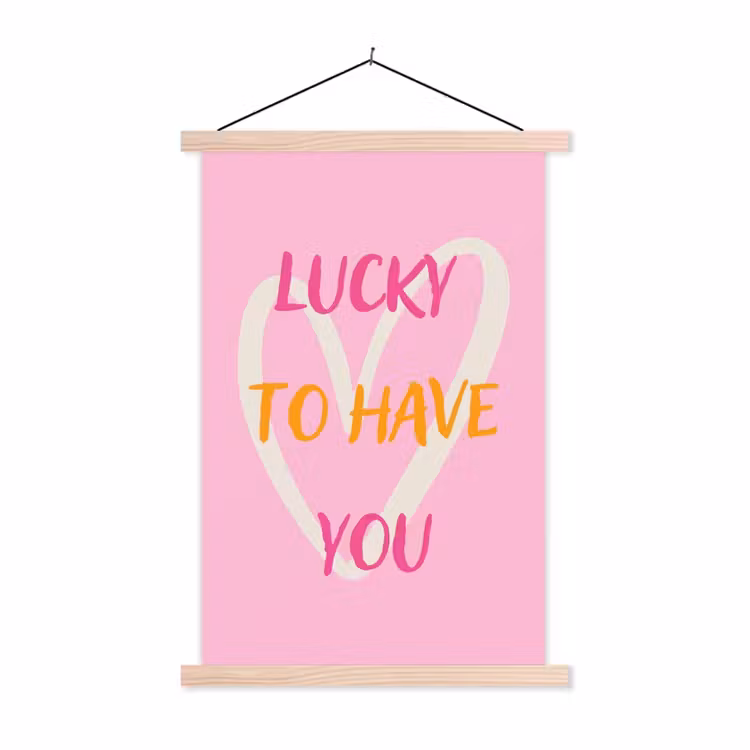 Schoolplaat - Lucky - Love - Valentijn - Roze — 1
