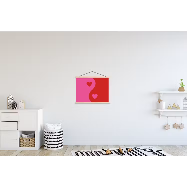 Schoolplaat - Minimalistisch - Rood - Roze - Hartjes — 3