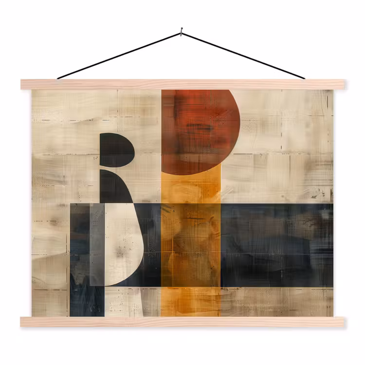 Schoolplaat - Modern - Kunst - Beige - Industrieel — 1