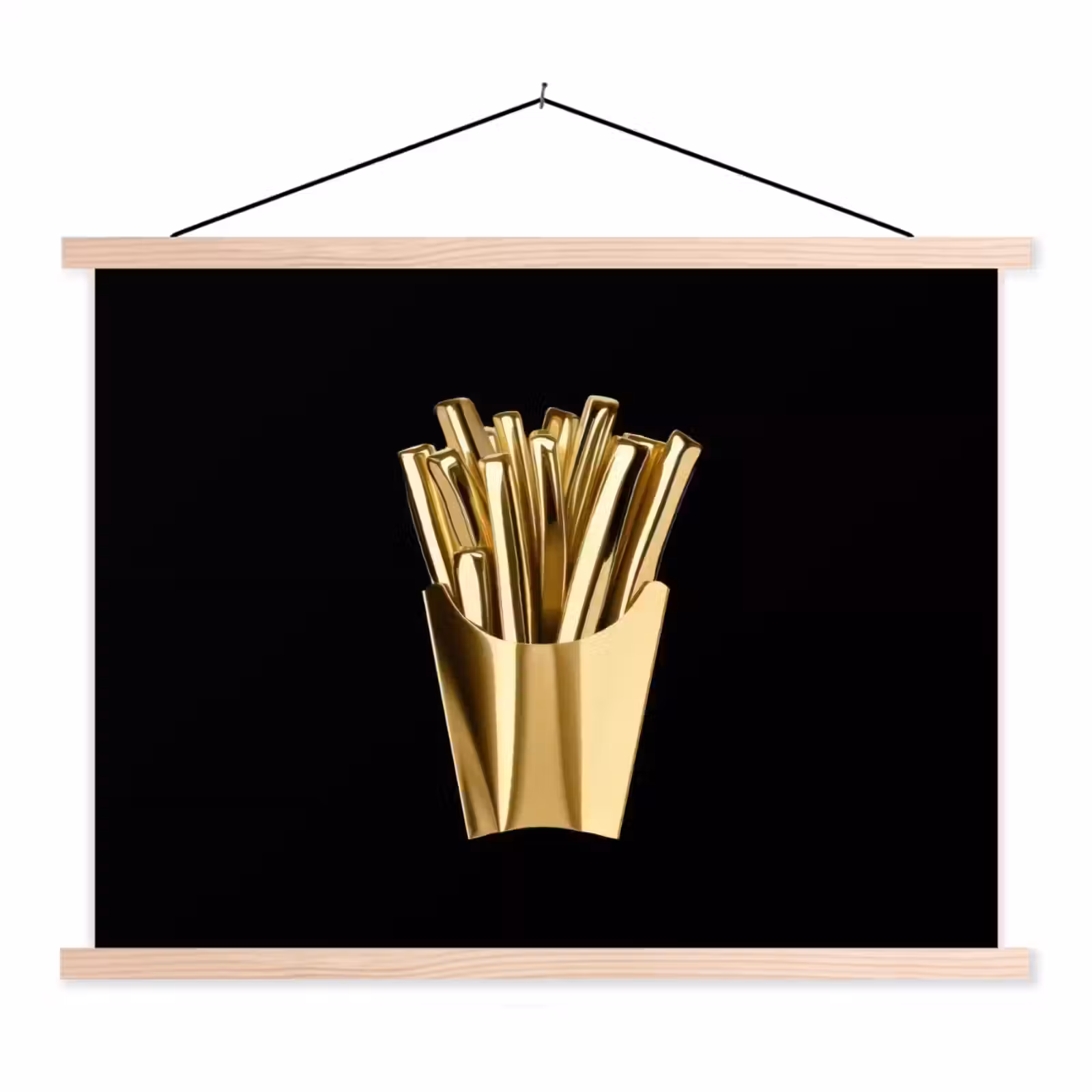Schoolplaat - Friet - Goud - Chrome - Eten — 1