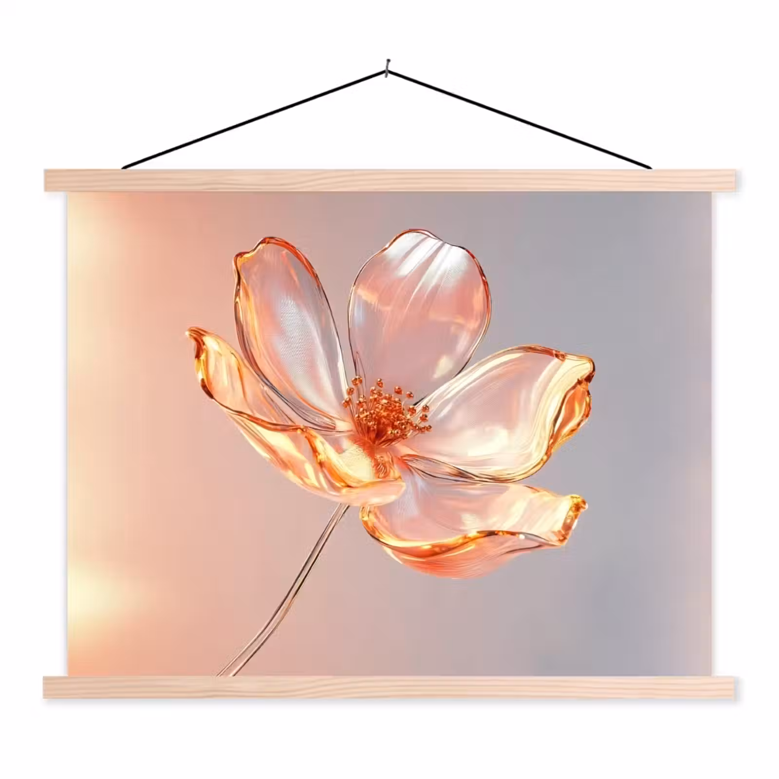 Schoolplaat - Glazen - Bloem - Roze — 1