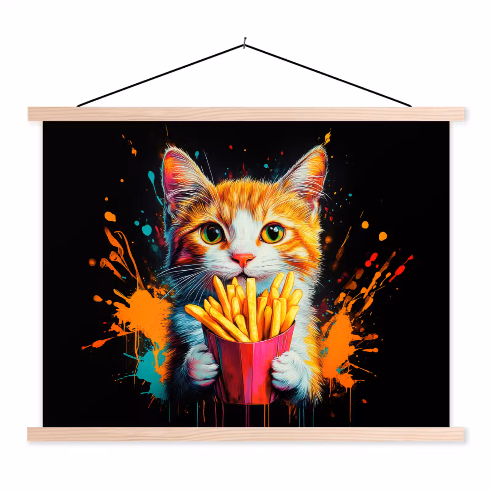 Schoolplaat - Kat - Eten - Patat - Graffiti - Abstract — 1