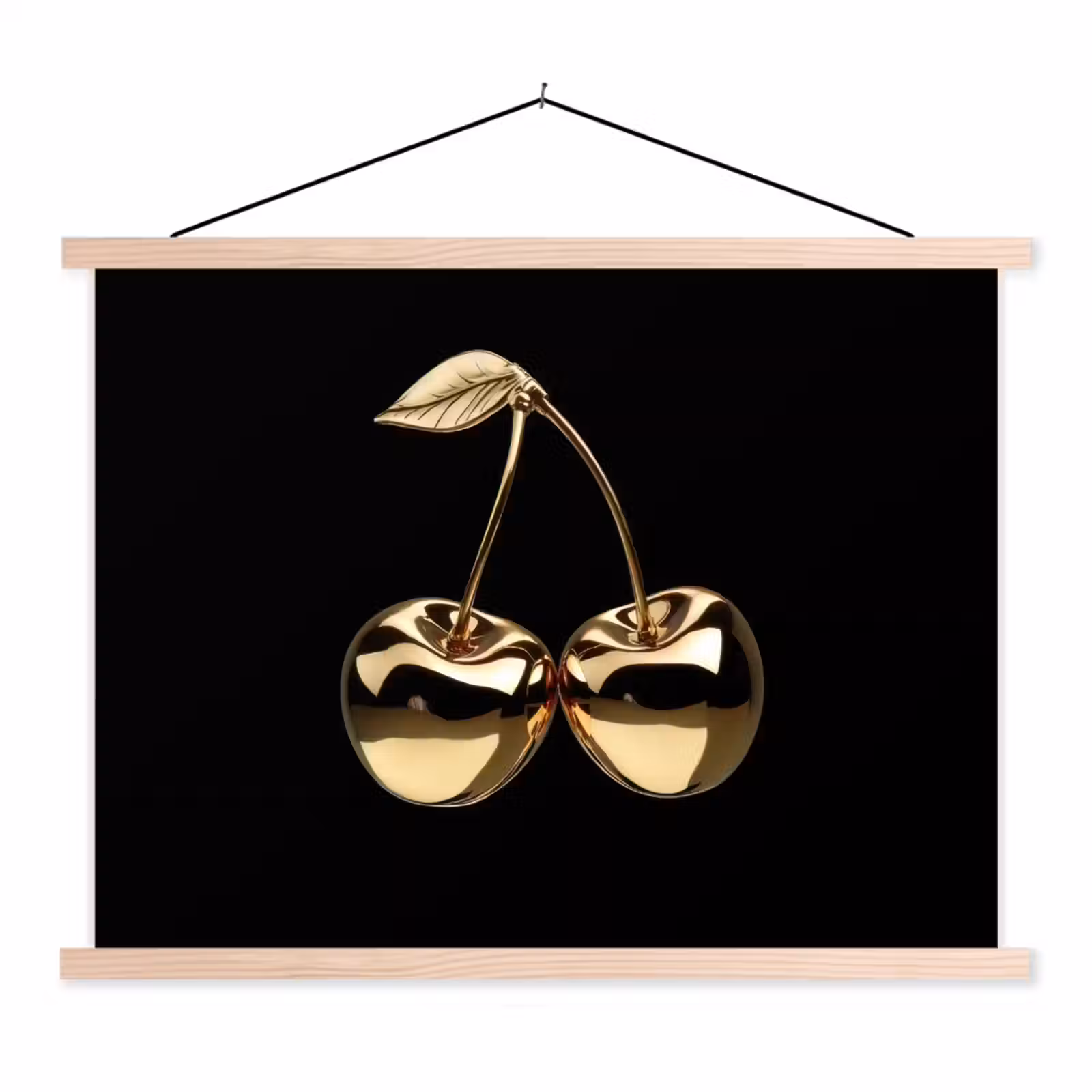 Schoolplaat - Kersen - Zwart - Goud - Chrome — 1