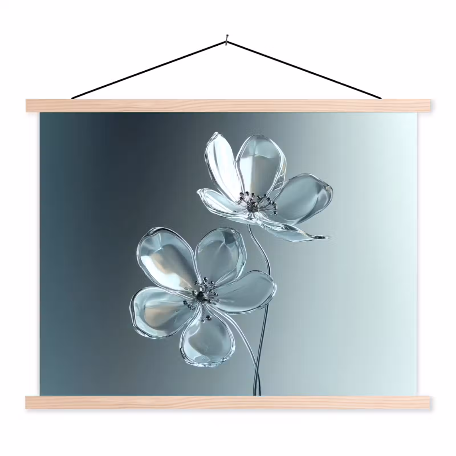 Schoolplaat - Kristal - Bloemen - Grijs — 1