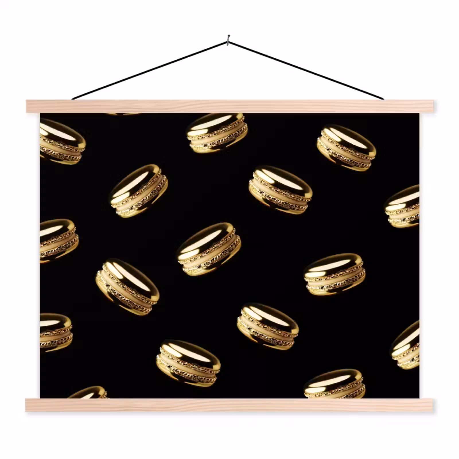 Schoolplaat - Macarons - Patroon - Goud - Zwart — 1
