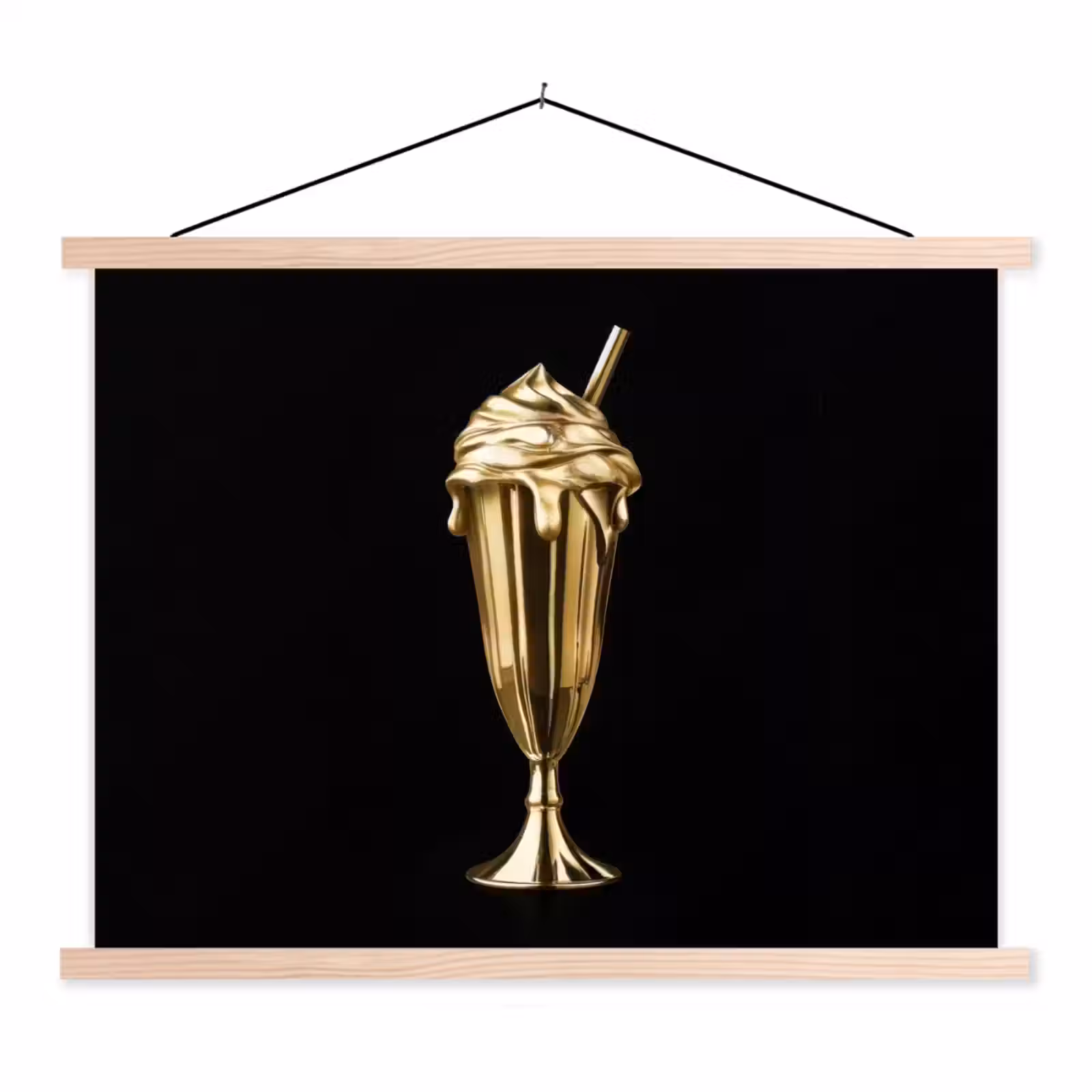Schoolplaat - Milkshake - Goud - Drinken - Zwart — 1
