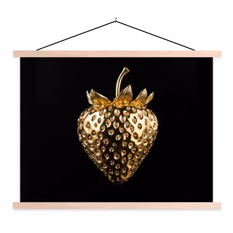 Schoolplaat - Aardbei - Goud - Zwart - Chrome — 1