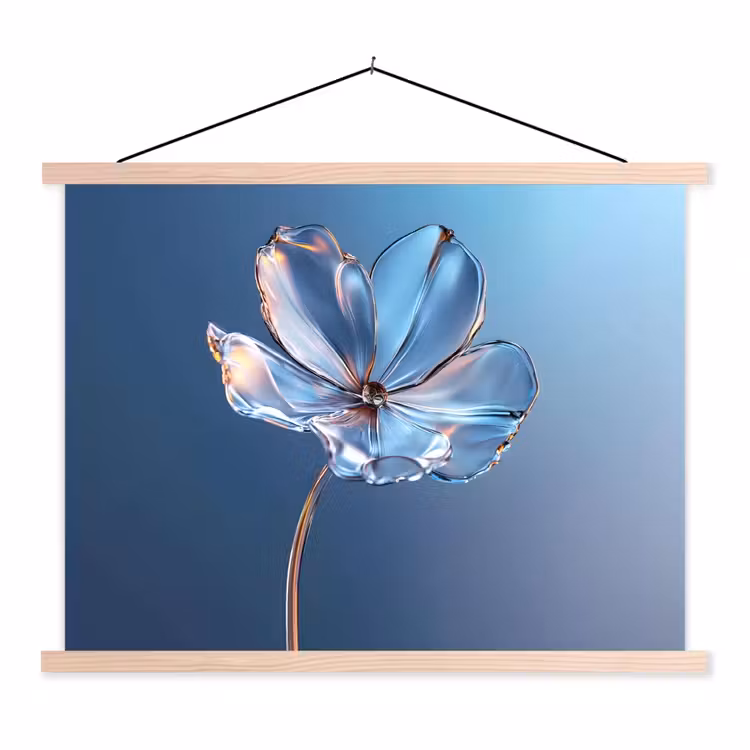 Schoolplaat - Blauw - Bloem - Glazen - Sierlijk — 1