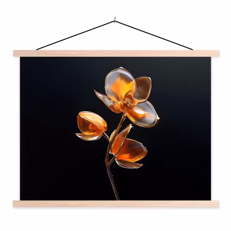 Schoolplaat - Bloem - Orchidee - Oranje — 1