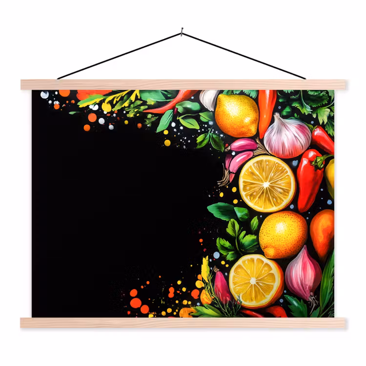 Schoolplaat - Citroenen - Peper - Kruiden - Graffiti - Verf - Abstract — 1