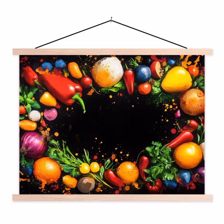 Schoolplaat - Groente - Graffiti - Kleurrijk - Koken - Abstract — 1