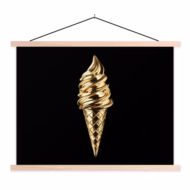 Schoolplaat - Ijs - Goud - Zwart - Eten — 1