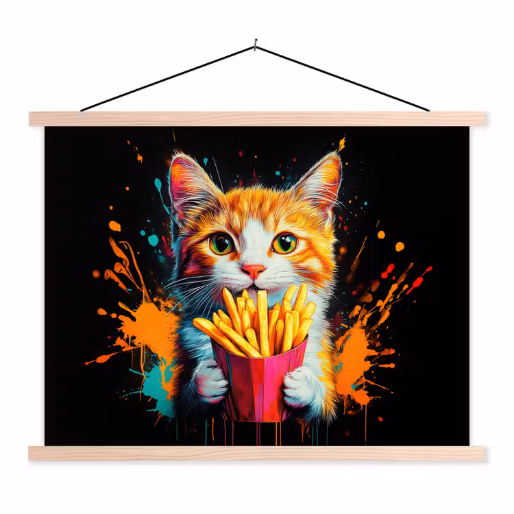 Schoolplaat - Kat - Eten - Patat - Graffiti - Abstract — 1