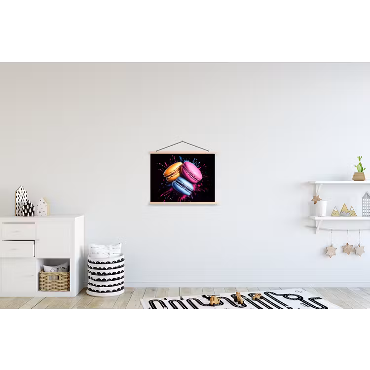 Schoolplaat - Macarons - Dessert - Graffiti - Kleurrijk - Roze - Blauw - Geel — 3