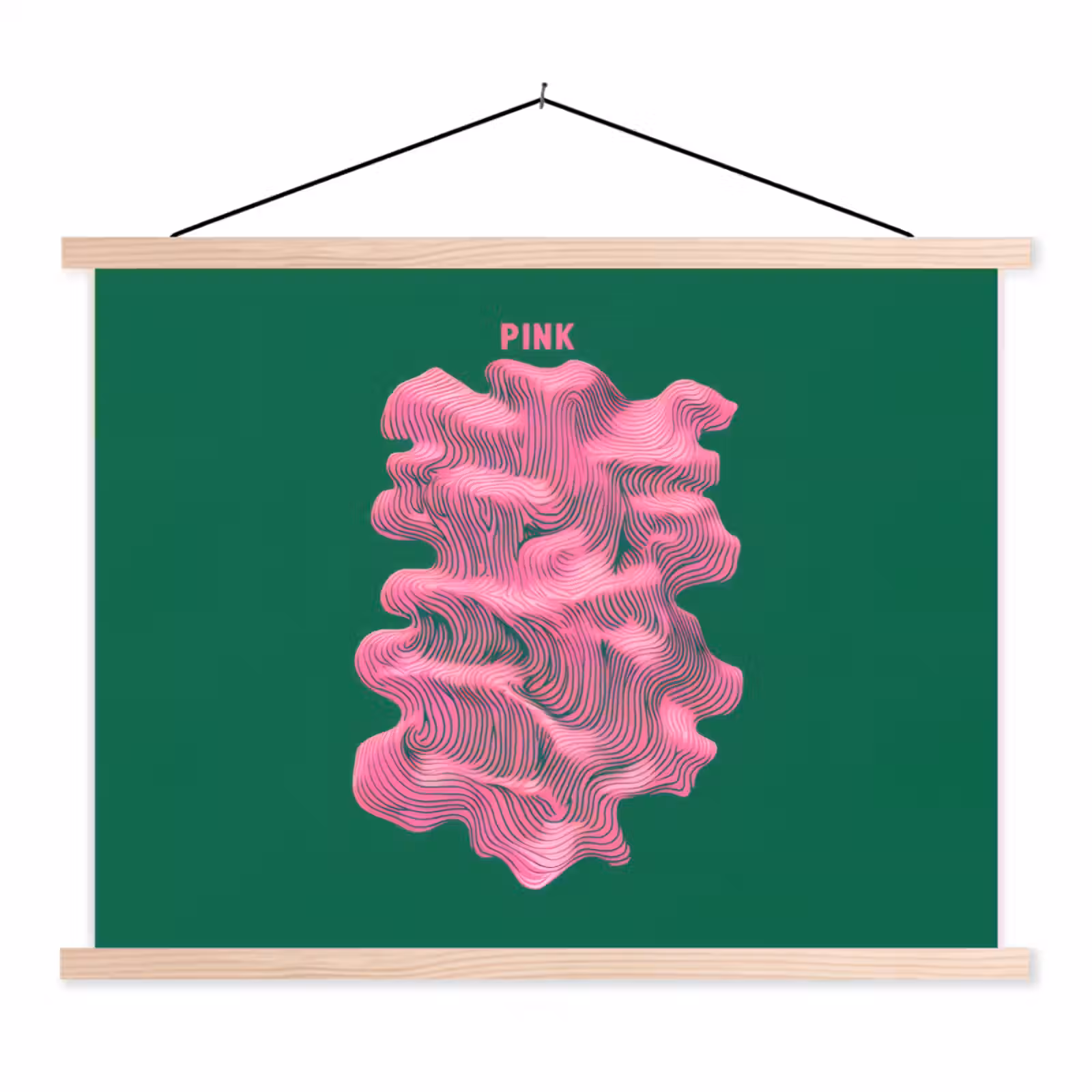 Schoolplaat - Abstract - Pink - Lijnen - Groen — 1