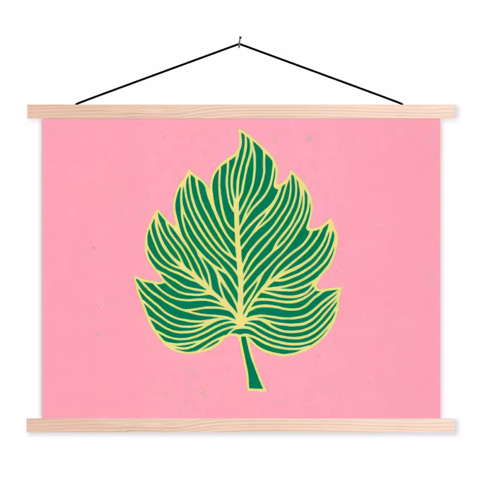 Schoolplaat - Blad - Groen - Illustratie - Minimalistisch — 1