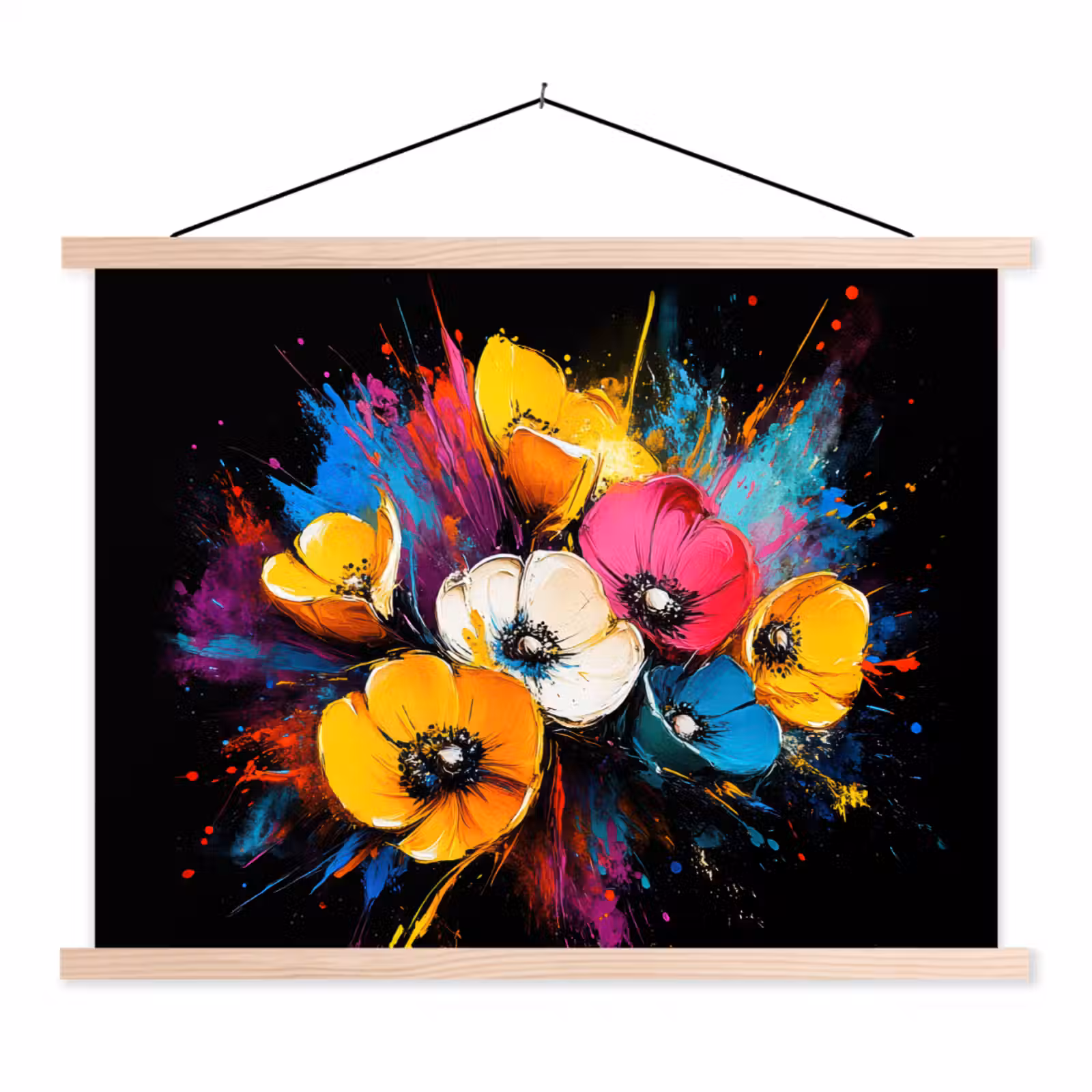 Schoolplaat - Bloemen - Kleurrijk - Graffiti - Modern - Boeket — 1