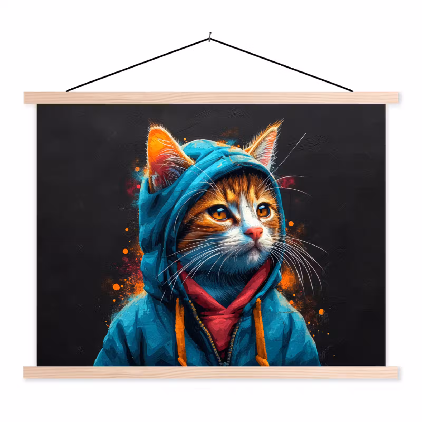Schoolplaat - Graffiti - Kat - Zwart - Jas — 1