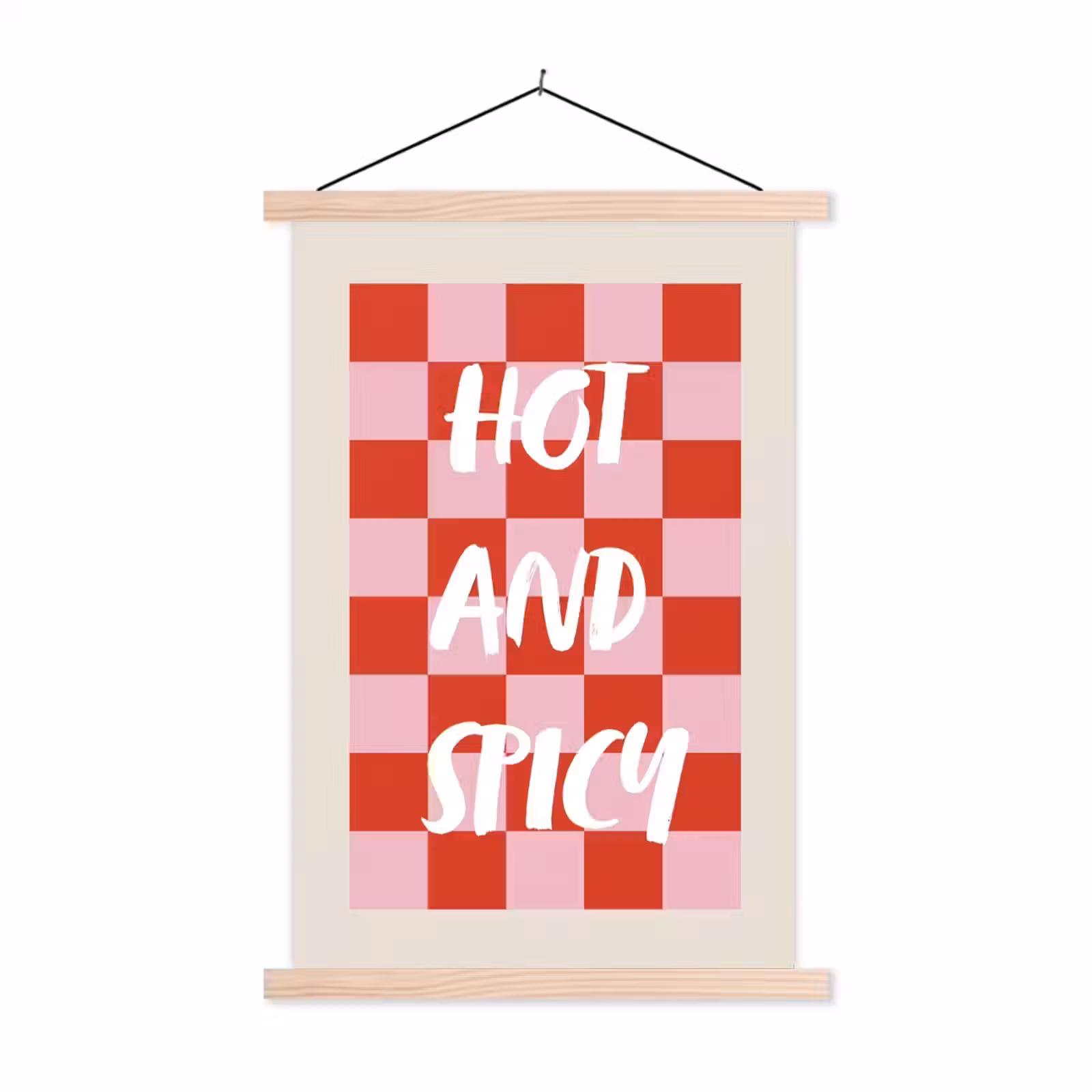 Schoolplaat - Hot - Spicy - Geruit - Rood — 1