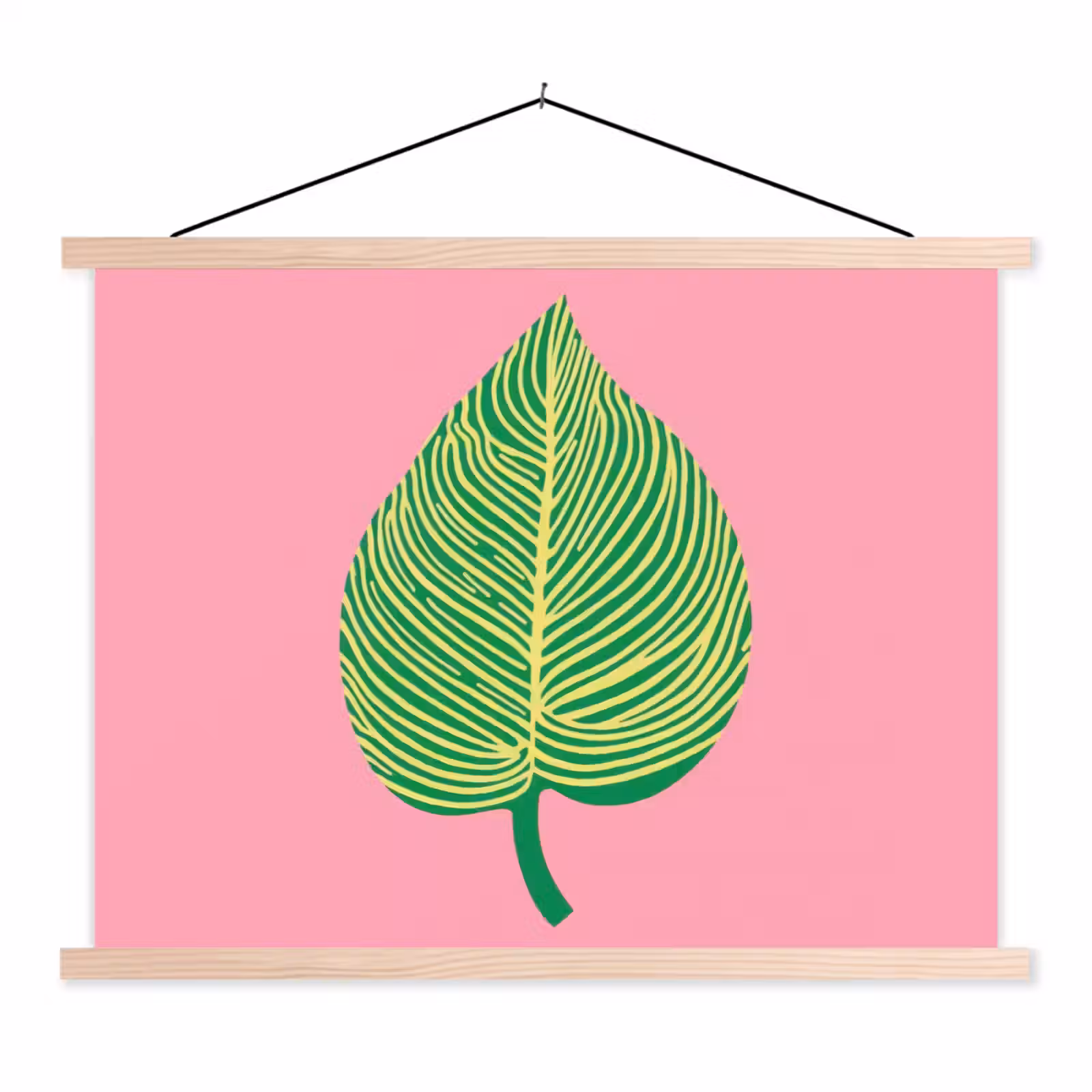 Schoolplaat - Illustratie - Blad - Minimalistisch - Groen — 1
