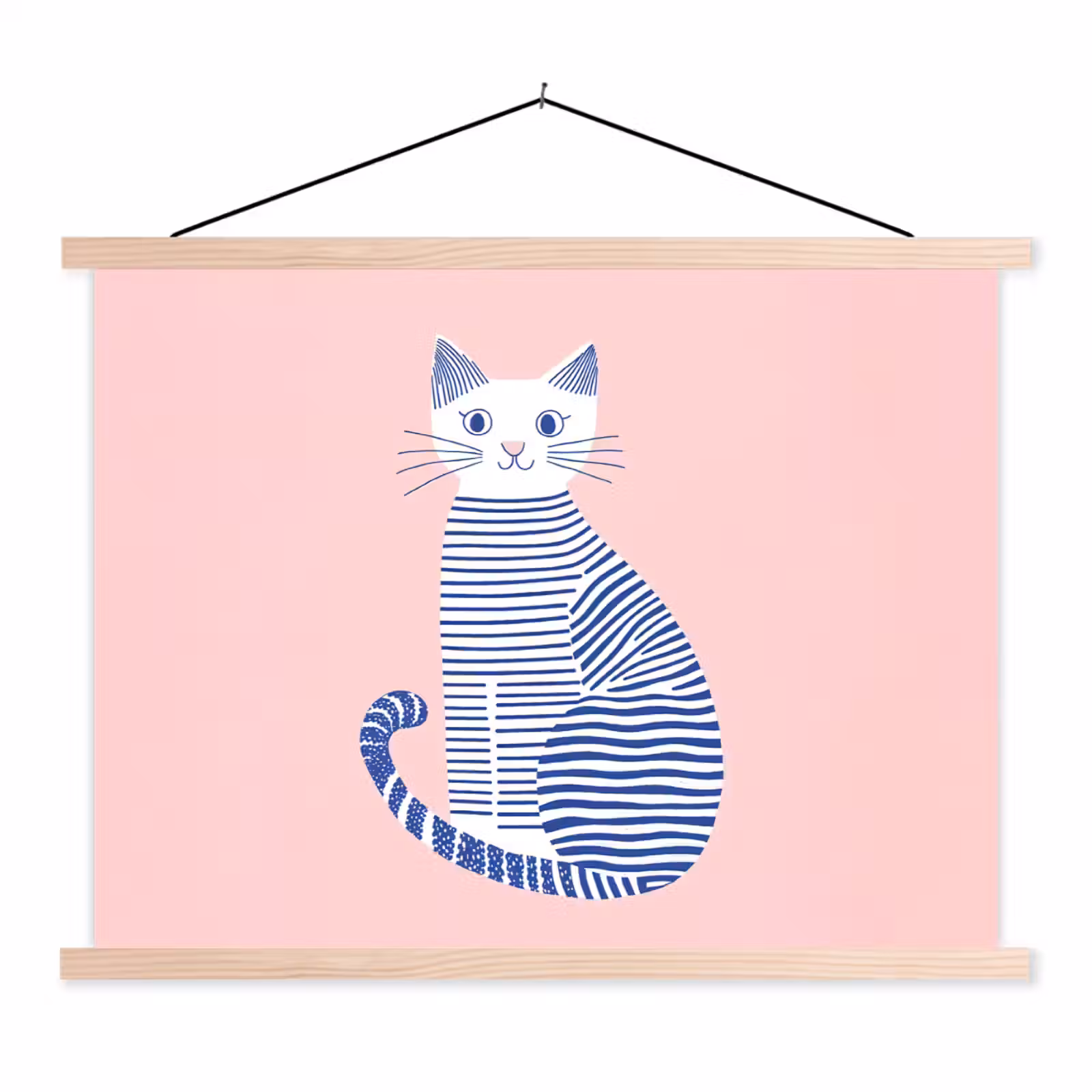 Schoolplaat - Kat - Illustratie - Minimalistisch - Roze — 1