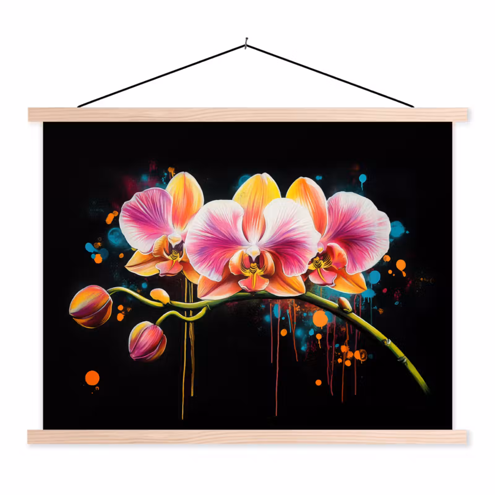 Schoolplaat - Orchidee - Graffiti - Kleurrijk - Bloemen - Abstract — 1