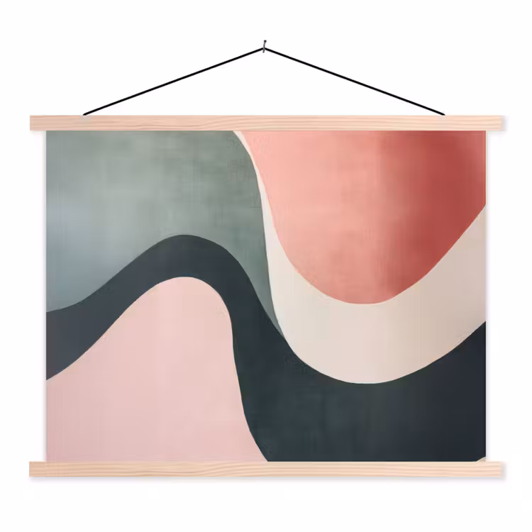 Schoolplaat - Abstract - Golven - Sierlijk - Roze — 1