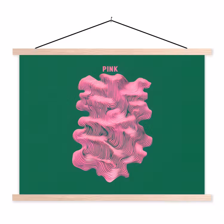 Schoolplaat - Abstract - Pink - Lijnen - Groen — 1