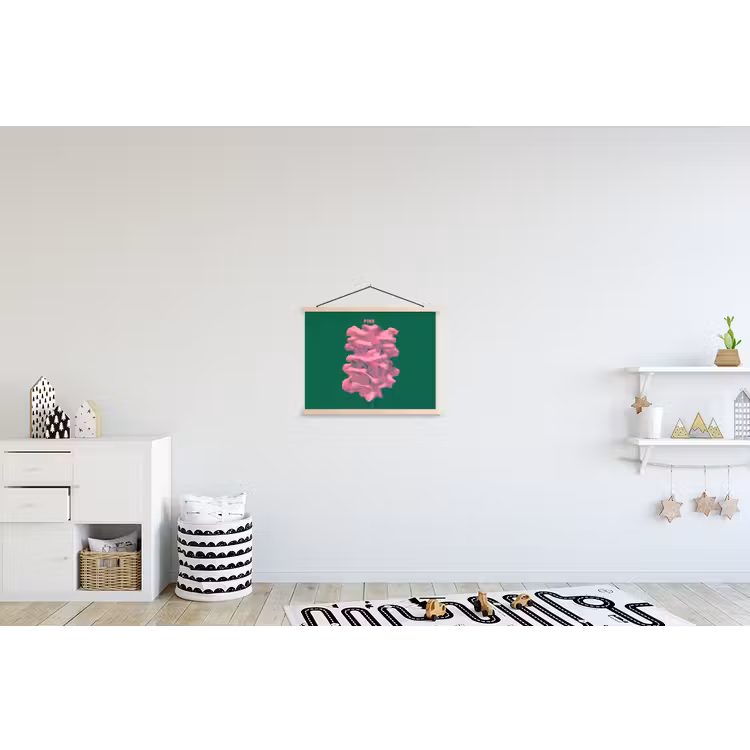 Schoolplaat - Abstract - Pink - Lijnen - Groen — 3