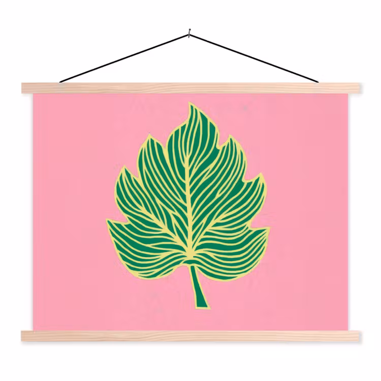 Schoolplaat - Blad - Groen - Illustratie - Minimalistisch — 1