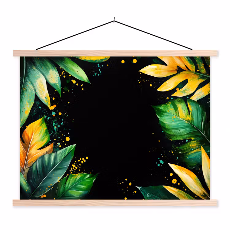 Schoolplaat - Bladeren - Groen - Geel - Verf - Jungle — 1