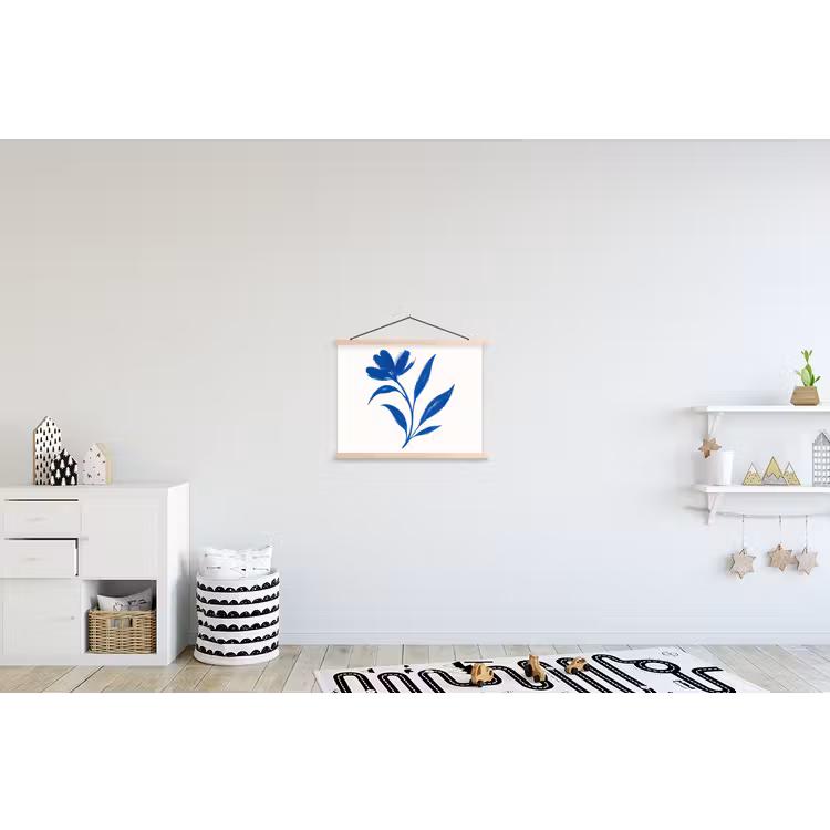 Schoolplaat - Bloem - Blaadjes - Minimalistisch - Blauw — 3