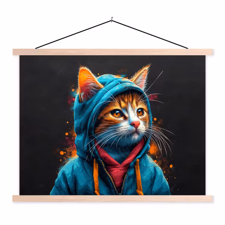 Schoolplaat - Graffiti - Kat - Zwart - Jas — 1
